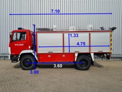 Mercedes-Benz 1124 AF 4x4 - 1.800 ltr water - 600 ltr Foam - Feuerwehr, Fire brigade - Expeditie, Camper TT 4433
