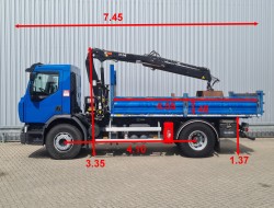 Renault C280 Hiab 8TM Kraan, Crane, Kran, Grue - Kipper, Tipper, Benne - Low KM TT 4449