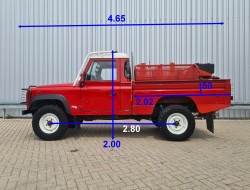 Land Rover Defender 110 4x4 - 2.4 TD - TD5 -4WD - Brandweer, 500 ltr Watertank, pomp, pick up TT 4468