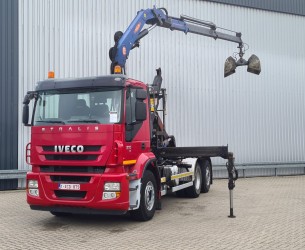 Iveco Stralis 260S31 6x2 PM 12,5 TM Kraan, VDL 20T Hooklift, steer liftaxle TT 4530