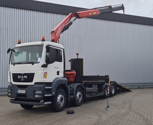 MAN TGS 35.360 8x2 - 23 TM Crane, Machine transporter, Drive-on truck, tow truck 5.4T. winch TT 4681