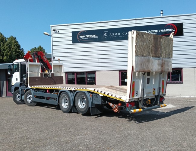 MAN TGS 35.360 8x2 - Hiab 16 TM Crane, Machine transporter, Loading ramp, recovery truck 6.2T. winch TT 4834