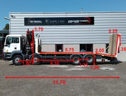 MAN TGS 35.360 8x2 - Hiab 16 TM Crane, Machine transporter, Loading ramp, recovery truck 6.2T. winch TT 4834