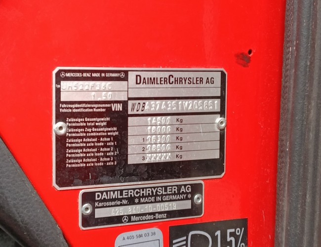 Mercedes-Benz Unimog U 5000 4x4 - (type 437.4) 4000 ltr -Lier, Winch -Feuerwehr Doppelkabine,Uberrollkafig - Rosenbauer - Expeditievoertuig, Camper TT 4836