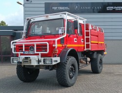 Mercedes-Benz Unimog U 5000 4x4 - (type 437.4) 4000 ltr -Lier, Winch -Feuerwehr Doppelkabine,Uberrollkafig - Rosenbauer - Expeditievoertuig, Camper TT 4836