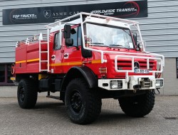 Mercedes-Benz Unimog U 5000 4x4 - (type 437.4) 4000 ltr - Feuerwehr Doppelkabine,Uberrollkafig - Rosenbauer - Expeditievoertuig, Camper TT 4836
