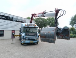 Scania P 94.230 NA - HMF 11TM Crane, Crane, Crane -Manual -Rotor -Bakker Clamshell Bucket TT 4854
