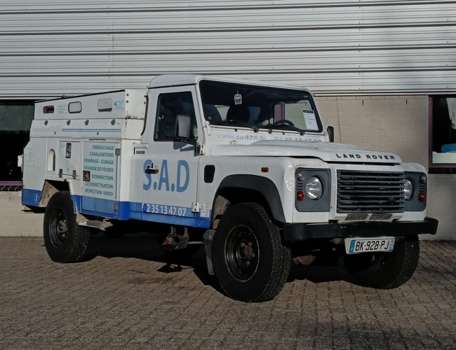 Land Rover Defender 130 4x4 -2.4 TD -Pickup, vacuüm, hogedruk pomp, Riool, zuigwagen TT 4880