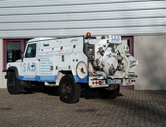 Land Rover Defender 130 4x4 -2.4 TD -Pickup, vacuüm, hogedruk pomp, Riool, zuigwagen TT 4880