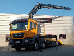 MAN TGS 35.420 8x2 - Fassi 29TM Crane, Machine transporter, Loading ramp, Tow truck 7.2T. Winch TT 4882