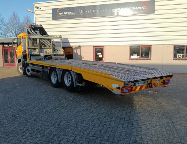 MAN TGS 35.420 8x2 - Fassi 29TM Crane, Machine transporter, Loading ramp, Tow truck 7.2T. Winch TT 4882