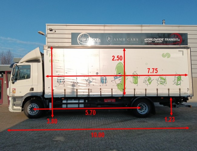 DAF FA CF 260 DHollandia Laadklep, Loadlift 2.000 kg, Schuifkap, Smart tacho TT 4885