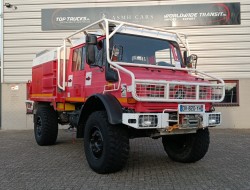 Mercedes-Benz Unimog U 5000 4x4 - (type 437.4) 4000 ltr -Lier, Winch -Feuerwehr Doppelkabine,Uberrollkafig - Camiva - Expeditievoertuig, Camper TT 4888
