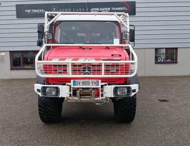 Unimog U 5000 Mercedes Benz -4x4 - (type 437.4) 4000 ltr -Wich -Feuerwehr Doppelkabine,Uberrollkafig - Camivar - Expeditievoertuig, Camper TT 4890