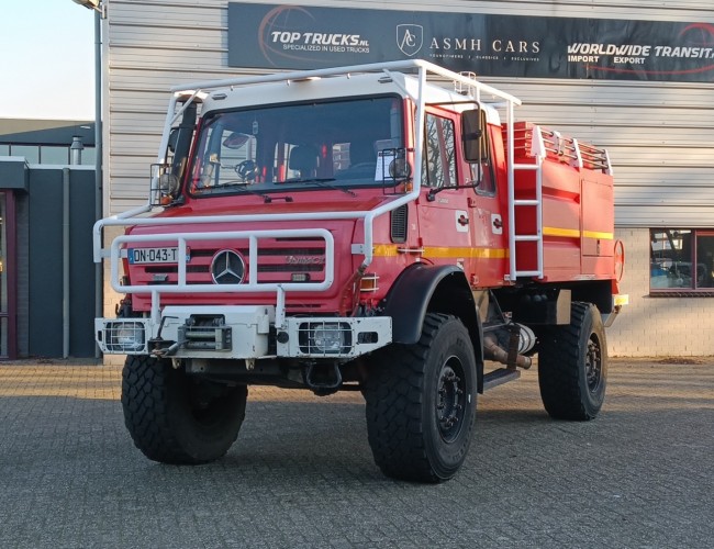 Unimog U 5000 Mercedes Benz -4x4 - (type 437.4) 4000 ltr -Lier, Winch -Feuerwehr Doppelkabine,Uberrollkafig - Camiva TT 4891