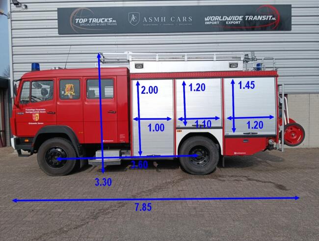 Mercedes-Benz 1124 AF 4x4 - 1.300 ltr -Brandweer, Feuerwehr, Fire brigade- Crew Cab - Expeditie, Camper, Low Gear! TT 4697