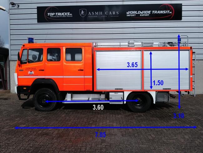 Mercedes-Benz 1120 AF 4x4 - 2.500 ltr -Brandweer, Feuerwehr, Fire brigade- Crew Cab - Expeditie, Camper, Low Gear! TT 4724