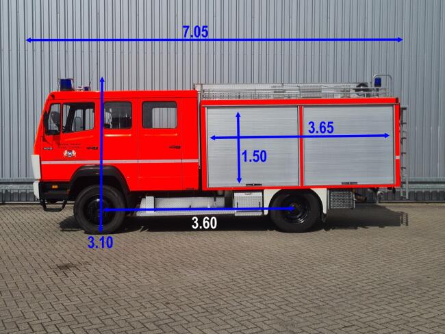 Mercedes-Benz 1120 AF 4x4 - 2.500 ltr -Brandweer, Feuerwehr, Fire brigade- Crew Cab - Expeditie, Camper, Low Gear! TT 4724