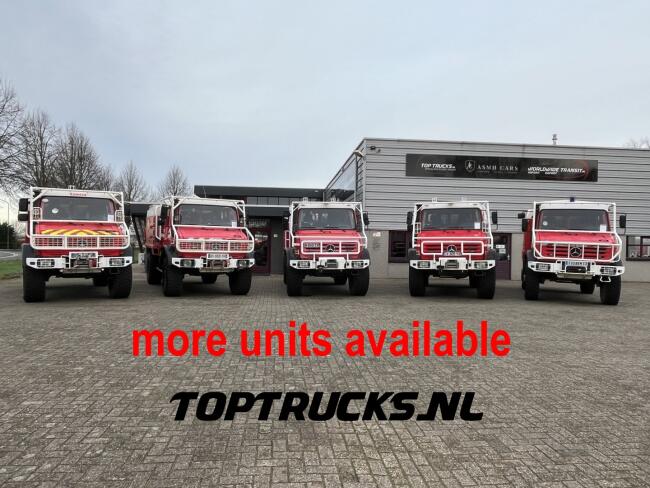 Mercedes-Benz Unimog U 5000 4x4 - (type 437.4) 4000 ltr -Lier, Winch -Feuerwehr Doppelkabine,Uberrollkafig - Rosenbauer - Expeditievoertuig, Camper TT 4836