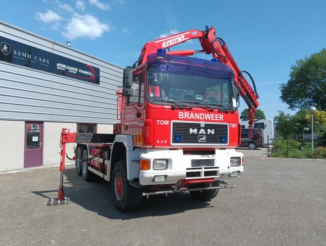 MAN 33.372 6x6 - 14TM Kraan, Crane, Kran - Haakarm, Hooklift, Abrolkipper - Big Axle - BB TT 4838