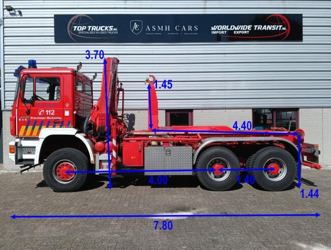 MAN 33.372 6x6 - 14TM Kraan, Crane, Kran - Haakarm, Hooklift, Abrolkipper - Big Axle - BB TT 4838-A