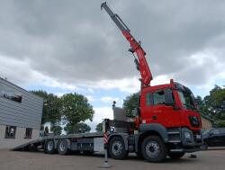 MAN TGS 35.360 8x2 - Fassi 23TM Kraan, Machine transporter, Oprijwagen, afsleepwagen 6.2T. lier TT 4849
