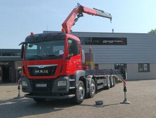 MAN TGS 35.360 8x2 - Fassi 23TM Kraan, Machine transporter, Oprijwagen, afsleepwagen 6.2T. lier TT 4842-B