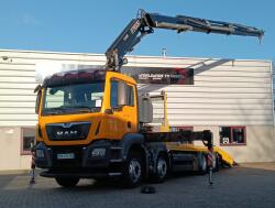 MAN TGS 35.420 8x2 - Fassi 29TM Kraan, Machine transporter, Oprijwagen, afsleepwagen 7.2T. lier TT 4882