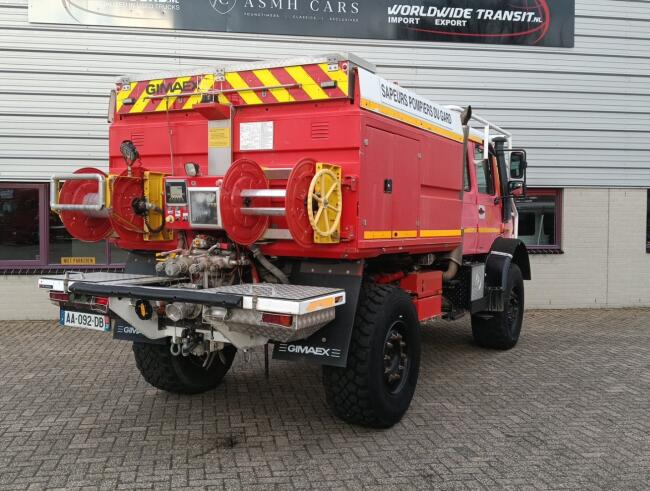 Unimog U 5000 Mercedes Benz -4x4 - (type 437.4) 4000 ltr -Lier, Winch -Feuerwehr Doppelkabine,Uberrollkafig - Cimaex TT 4887