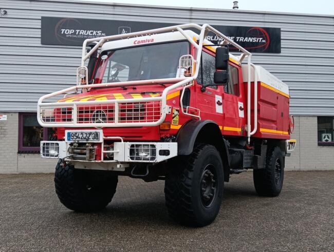 Unimog U 5000 Mercedes Benz -4x4 - (type 437.4) 4000 ltr -Lier, Winch -Feuerwehr Doppelkabine,Uberrollkafig - Camiva TT 4889