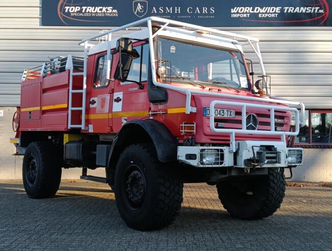 Unimog U 5000 Mercedes Benz -4x4 - (type 437.4) 4000 ltr -Lier, Winch -Feuerwehr Doppelkabine,Uberrollkafig - Camiva TT 4891