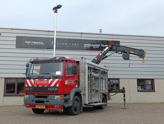 DAF 55.230 TI HIAB 8.7 TM Kraan, Crane, Kran -Brandweerwagen, Firetruck, Feuerwehr -Aggregaat, Generator TT 4922
