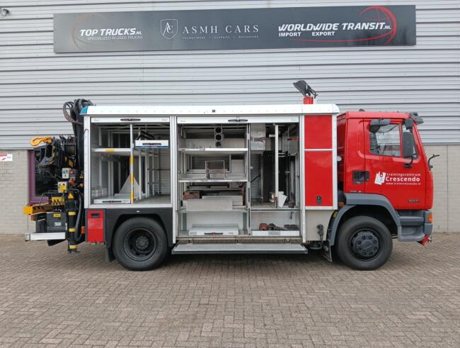 DAF 55.230 TI HIAB 8.7 TM Kraan, Crane, Kran -Brandweerwagen, Firetruck, Feuerwehr -Aggregaat, Generator TT 4922-A