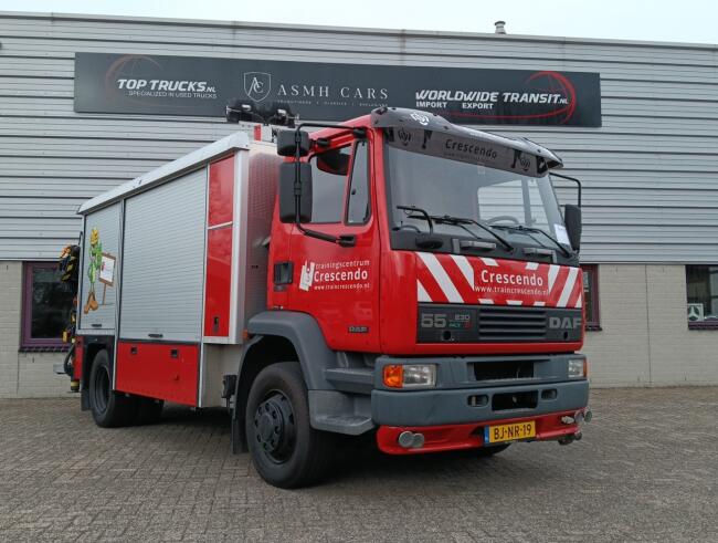 DAF 55.230 TI HIAB 8.7 TM Kraan, Crane, Kran -Brandweerwagen, Firetruck, Feuerwehr -Aggregaat, Generator TT 4922-A