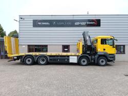 MAN TGS 35.500 8x2 - Hiab 37.7TM Kraan, Machine transporter, Oprijwagen, afsleepwagen 6.2T. lier TT 4936