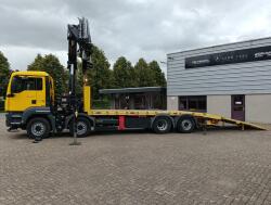 MAN TGS 35.500 8x2 - Hiab 37.7TM Kraan, Machine transporter, Oprijwagen, afsleepwagen 6.2T. lier TT 4936