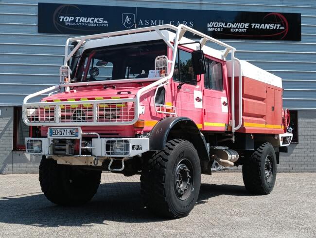Mercedes-Benz Unimog U 5000 4x4 - (type 437.4) 4000 ltr -Lier, Winch -Feuerwehr Doppelkabine,Uberrollkafig - Camiva - Expeditievoertuig, Camper TT 4949
