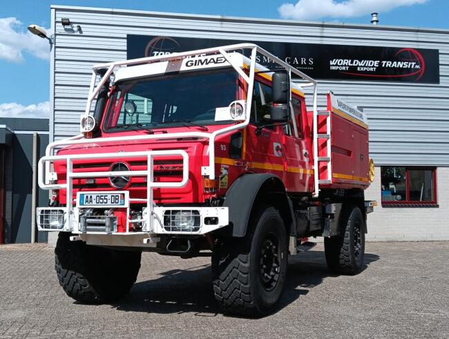 Mercedes-Benz Unimog U 5000 4x4 - (type 437.4) 3.900 ltr -Lier, Winch -Feuerwehr Doppelkabine,Uberrollkafig - Camiva - Expeditievoertuig, Camper TT 4952