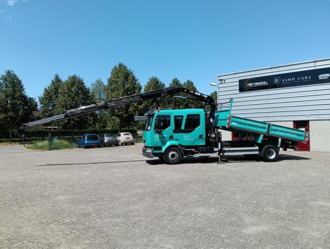 Renault Midlum 220 DCI Hiab 9TM Kraan, Crane, Kran -Dubbele cabine, Crewcab -Kipper, Tipper TT 4962